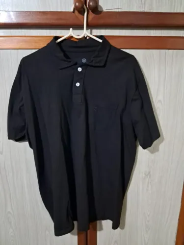 Kit 3 Camisas Polo Preta com Bolso