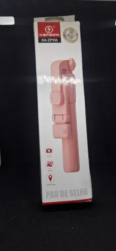 Bastão de Selfie com Tripé KA-ZP106 da marca Kapbom, na cor rosa.