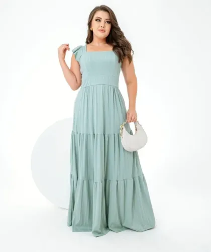 Vestido novo, longo, no tecido Scott, veste do 40 ao 42