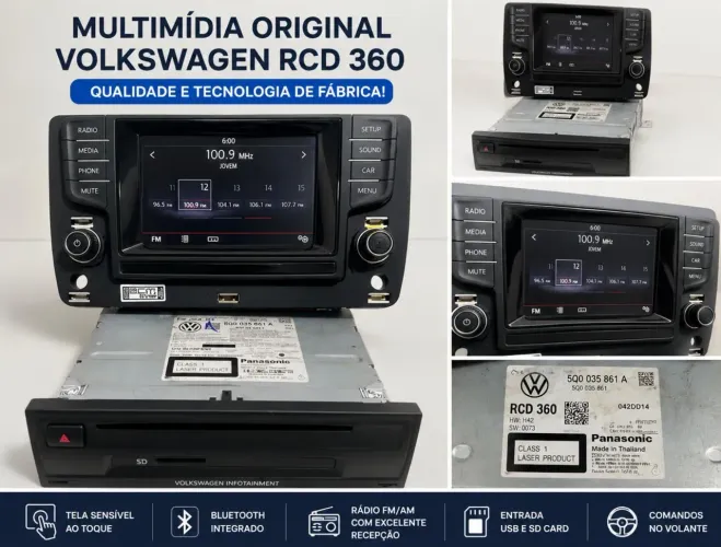 Multimídia Original Volkswagen RCD 360 - Original de Fábrica | Excelente Estado