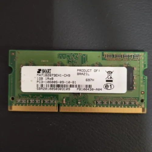Memória RAM Notebook Smart 1GB DDR3 1333MHz PC3-10600S