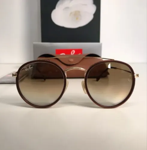 óculos de sol ray ban ponte dupla marrom luxo