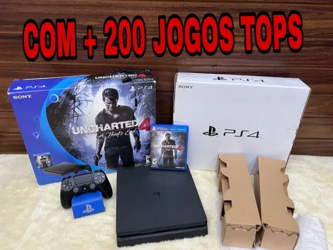 Ps4 slim vários jogos tops 