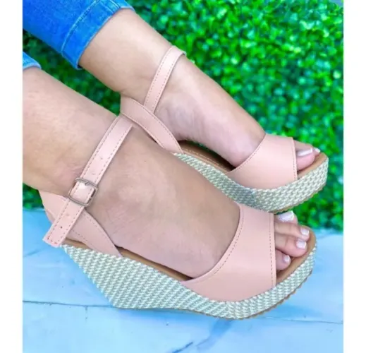 Sandália salto Anabela