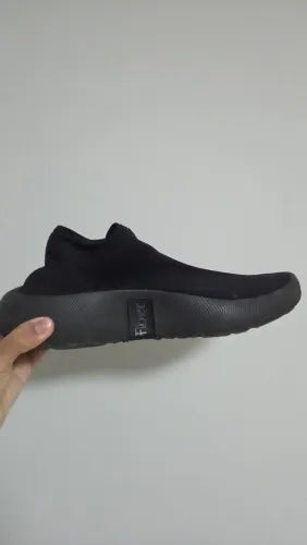 Tênis Slip-on Fiber Preto Cano Meia