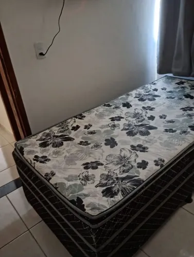 Cama box solteiro com colchão integrado espuma