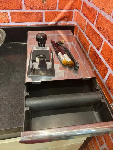 Gaveta de borra de café, de inox, da marca Astoria, completa.