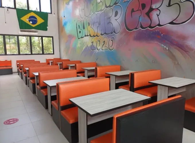 Conjunto 2 Sofás Booth + 1 Mesa DIRETO DA FÁBRICA