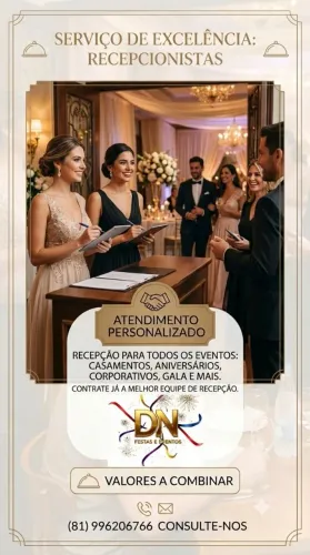 Recepcionista para festas