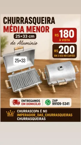 Churrasqueira Média Menor de Alumínio fundido 