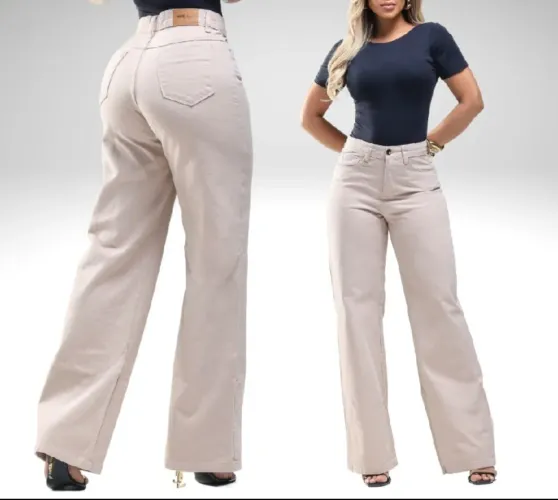 Calça Jeans Wide Leg, tamanho 36. Apenas 70.00