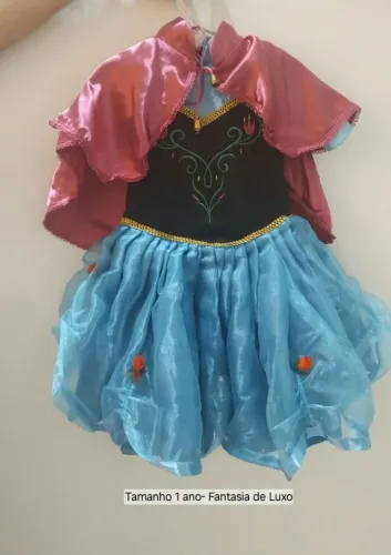 PVestido Ana Frozen Luxo - para bebê de 1 ano, usado uma única vez