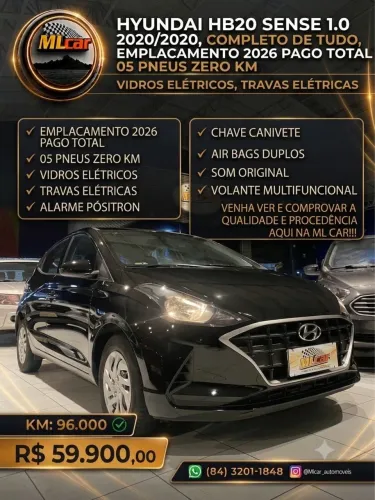 Hyundai HB20 Sense 1.0 Flex 12V MEC 2020