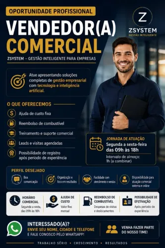 Vaga de Vendedor Comercial
