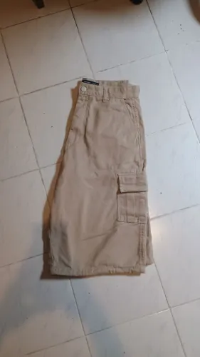 Bermuda Jorts Baggy Cargo Bege