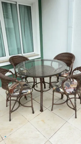 Mesa de Vime e 4 cadeiras