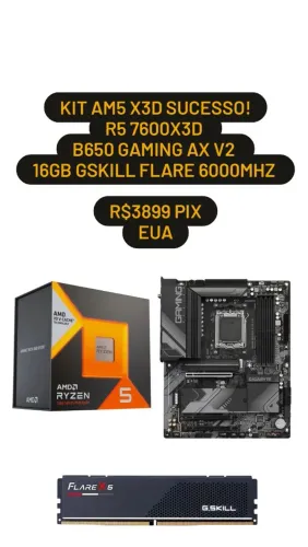 Kit Upgrade 7600x3d + 16GB Gskill + B650 Gigabyte