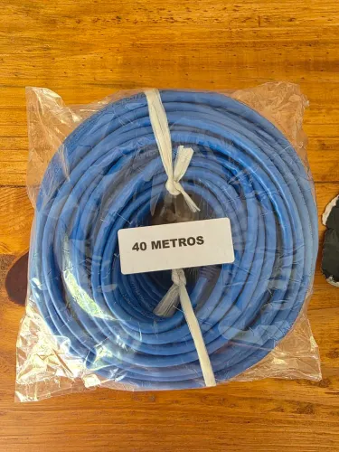 Cabo de Rede Cat6 CBM 40 Metros Azul RJ45 Gigabit Ethernet
