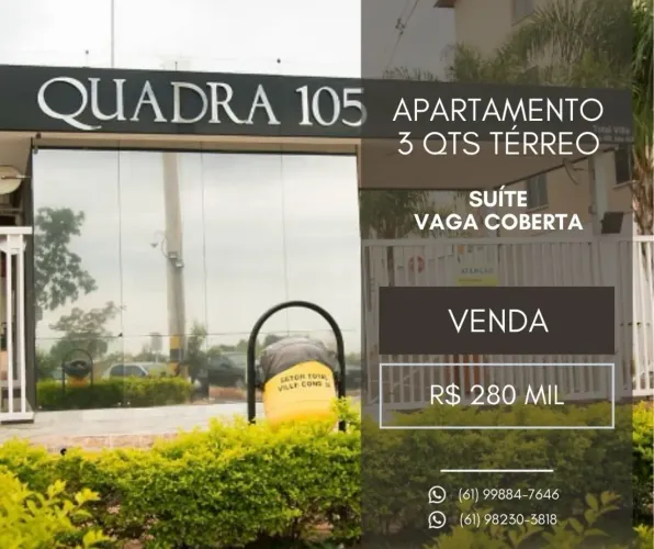 Vendo térreo 3 Qts com suíte - Total Ville