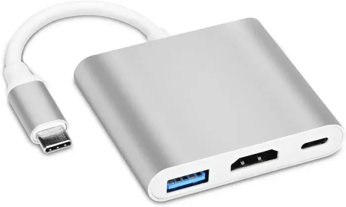Adaptador Hub USB-C Para HDMI + USB 3.0 + Tipo C 3 Em 1 Novo