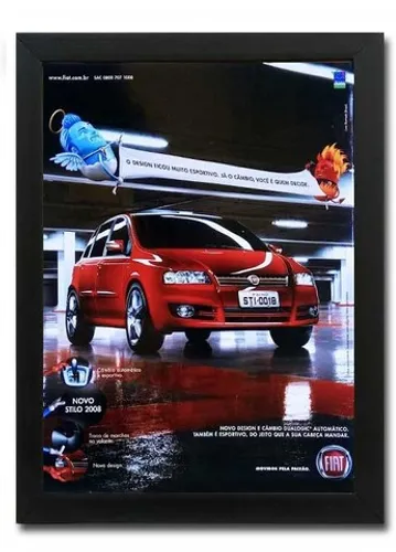 Fiat Stilo Sporting - Quadro decorativo com propaganda original de revista