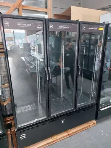 Geladeira auto serviço 3 portas total black 