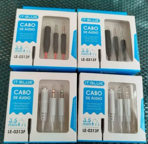 Cabo Adaptador P3 Fêmea para P2 2 Macho fone microfone