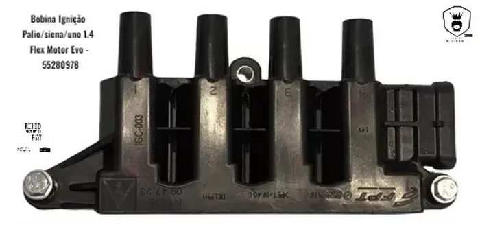 Bobina ignição Palio Siena Uno 1.4 motor evo usada original