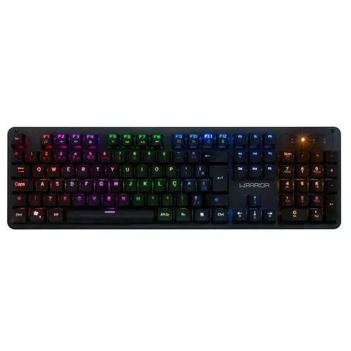 Teclado Gamer Mecânico Warrior Led Rainbow TKL TERO Switch Blue Usb