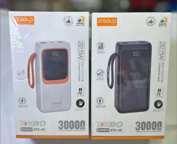 Power Bank 30000 mAh - Carregamento Rápido 22.5W - Bateria Externa