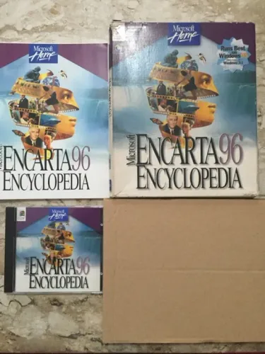 Enciclopédia Encarta 96 para Windows - Completa (CD, Manual, Caixa)