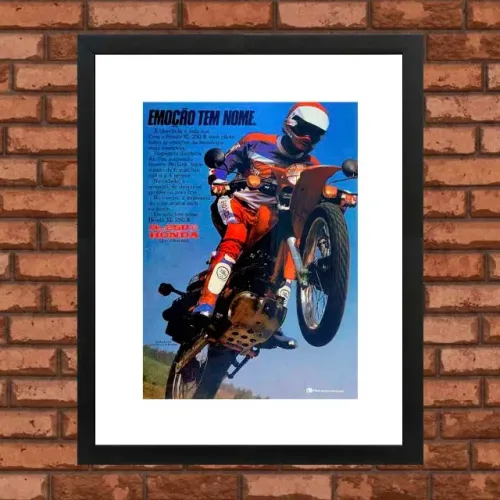 Honda XL ou XLX 250 R - Quadro decorativo com propaganda original de revista de época