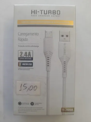 Cabo Carregamento Rápido Hi-Turbo T-709A 2.4A Micro USB