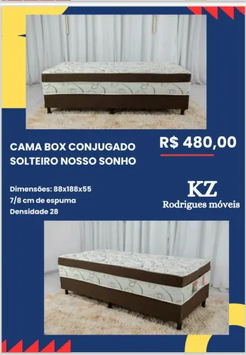 Cama Box Solteiro Conjugada - Ortopédica