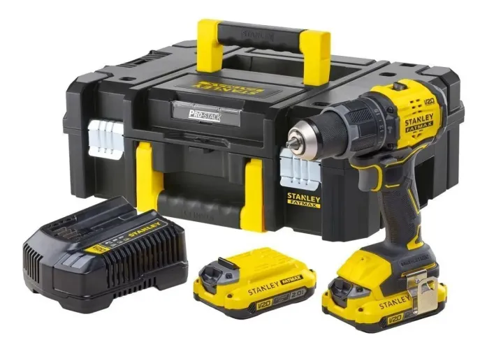 Parafusadeira Furadeira 20V 1/2 Brushless 2 Baterias Carregador e Maleta SBD716D2T Stanley