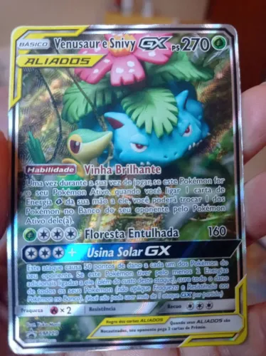 Carta de Pokémon Venusaure e Snivy GX os 270