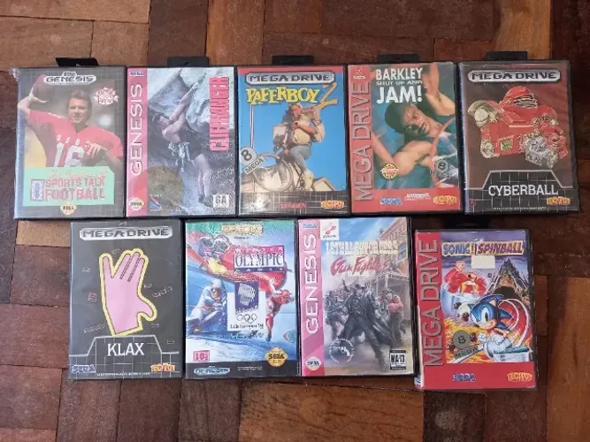 Lote 9 Jogos Originais Mega Drive na caixa