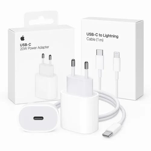 Carregador Apple USB-C 20W + Cabo Lightning | Completo