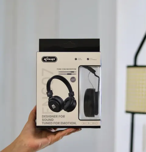 Fone de Ouvido Knup EN607 com Microfone - Novo