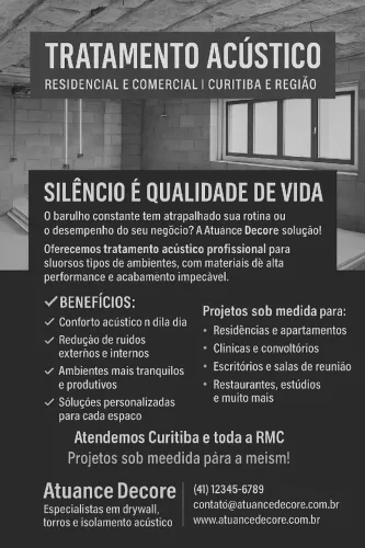Isolamento acústico - residencial e comercial (41)3265-3394