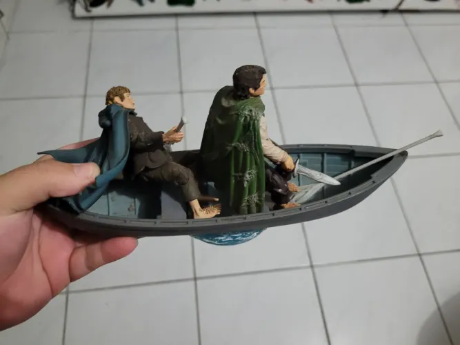 Boneco senhor dos aneis toybiz barco com frodo e Sam action figure lord of rings