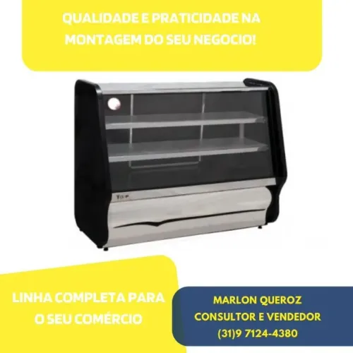 Balcão Refrigerado 1,25m Preto Ormifrio 2 Placas Novo