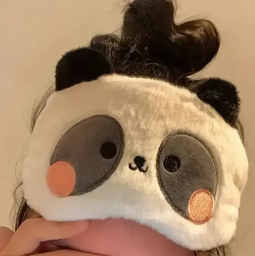 máscara de dormir de panda - tapa olho divertido ursinho urso fofo pelúcia pijama sono via