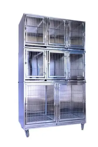 Gaiola de Aço Inoxidável para Animais inox 8 lugares