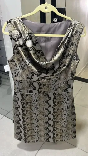 Vestido de seda estampa de cobra G