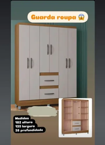 Guarda-roupa casal com montagem e entrega grátis