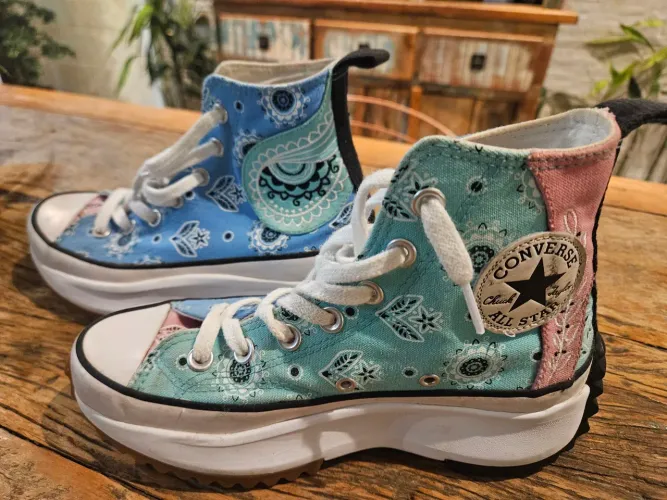 Converse All Star Original Cano Alto 35 - Azul e Rosa