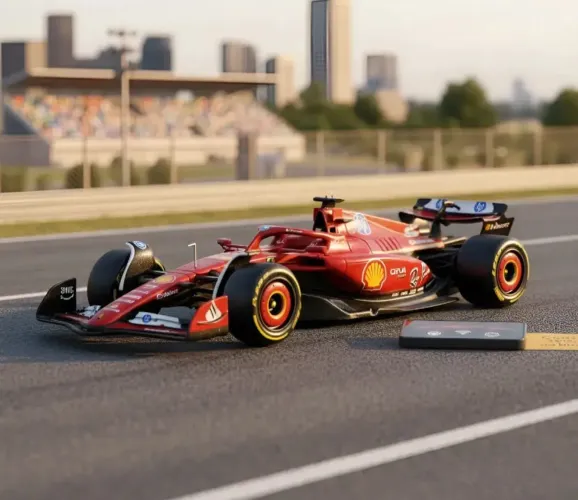 FERRARI BLUETOOTH Equipado com controle remoto Bluetooth, item raro para colecionadores.