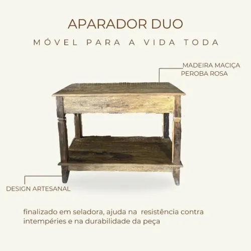 Aparador duo madeira maciça peroba rosa - Sob Encomenda