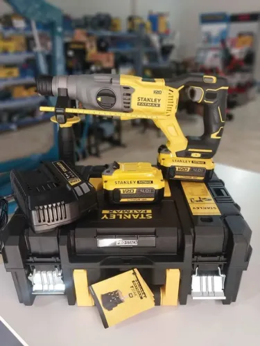Martelete Rompendor Motor Brushless com 2 baterias de 20v e 4ah Maleta - Stanley